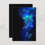 Morpho Butterfly in de donkere achtergrond Kaart (Voorkant / Achterkant)