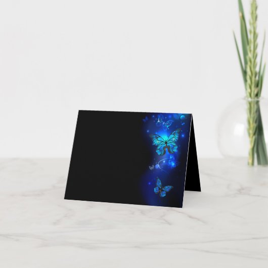 Morpho Butterfly in de donkere achtergrond Kaart (Voorkant)