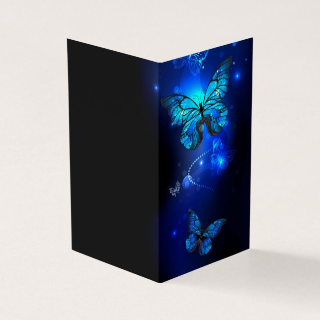 Morpho Butterfly in de donkere achtergrond Kaart (Buitenkant)