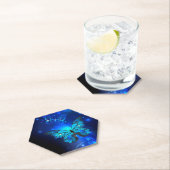 Morpho Butterfly in de donkere achtergrond Kartonnen Onderzetters (Insitu)