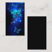 Morpho Butterfly in de donkere achtergrond Klantenkaartje (Voorkant / Achterkant)