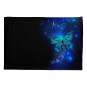 Morpho Butterfly in de donkere achtergrond Kussensloop (Achterkant-Links)