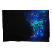 Morpho Butterfly in de donkere achtergrond Kussensloop (Voorkant-Links)