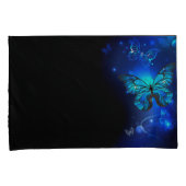 Morpho Butterfly in de donkere achtergrond Kussensloop (Voorkant-Rechts)