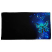 Morpho Butterfly in de donkere achtergrond Kussensloop (Voorkant-Rechts)