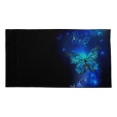 Morpho Butterfly in de donkere achtergrond Kussensloop (Achterkant-Links)