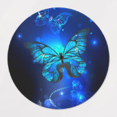 Morpho Butterfly in de donkere achtergrond Labels (Design 1)