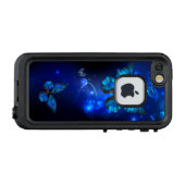 Morpho Butterfly in de donkere achtergrond LifeProof iPhone Hoesje (Achterkant (horizontaal))