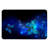 Morpho Butterfly in de donkere achtergrond Magneet (Horizontaal)