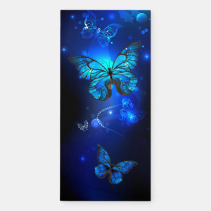 Morpho Butterfly in de donkere achtergrond Magnetisch Notitieblok