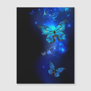Morpho Butterfly in de donkere achtergrond Magnetische Uitnodiging