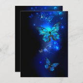 Morpho Butterfly in de donkere achtergrond Menu (Voorkant / Achterkant)