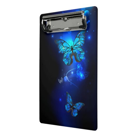 Morpho Butterfly in de donkere achtergrond Mini Klembord (Angled2)