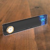 Morpho Butterfly in de donkere achtergrond Naambordje (Zijkant)