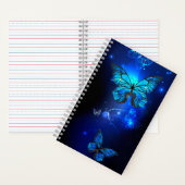 Morpho Butterfly in de donkere achtergrond Notitieboek (Binnen)
