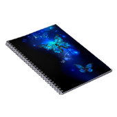 Morpho Butterfly in de donkere achtergrond Notitieboek (Rechterzijde)