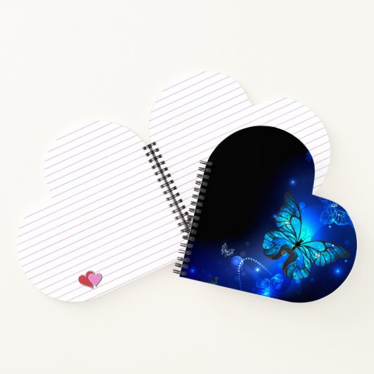 Morpho Butterfly in de donkere achtergrond Notitieboek (Binnen)