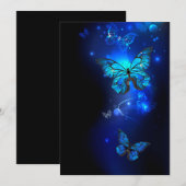 Morpho Butterfly in de donkere achtergrond Notitiekaartje (Voorkant / Achterkant)