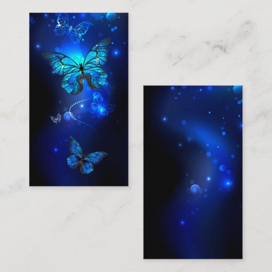 Morpho Butterfly in de donkere achtergrond Notitiekaartje (Voorkant / Achterkant)