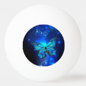 Morpho Butterfly in de donkere achtergrond Pingpongbal (Achterkant)