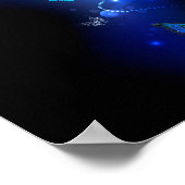 Morpho Butterfly in de donkere achtergrond Poster (Hoek)