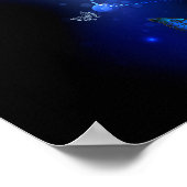 Morpho Butterfly in de donkere achtergrond Poster (Hoek)