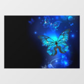 Morpho Butterfly in de donkere achtergrond Raamsticker (Vel)