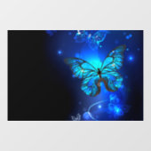 Morpho Butterfly in de donkere achtergrond Raamsticker (Vel)