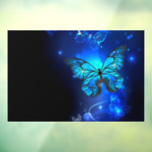 Morpho Butterfly in de donkere achtergrond Raamsticker (Vel 3)