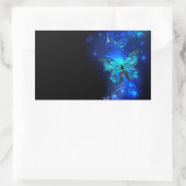 Morpho Butterfly in de donkere achtergrond Rechthoekige Sticker (Tas)