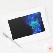 Morpho Butterfly in de donkere achtergrond Rechthoekige Sticker (Envelop)