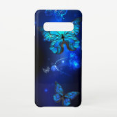 Morpho Butterfly in de donkere achtergrond Samsung Galaxy Hoesje (Achterkant)