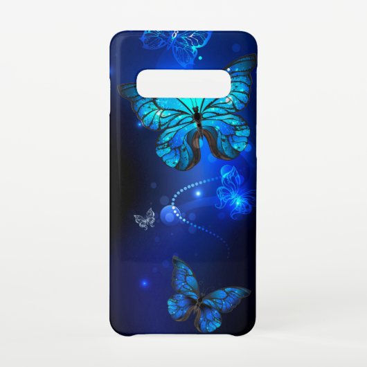 Morpho Butterfly in de donkere achtergrond Samsung Galaxy Hoesje (Achterkant)