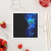 Morpho Butterfly in de donkere achtergrond Servet (Insitu)