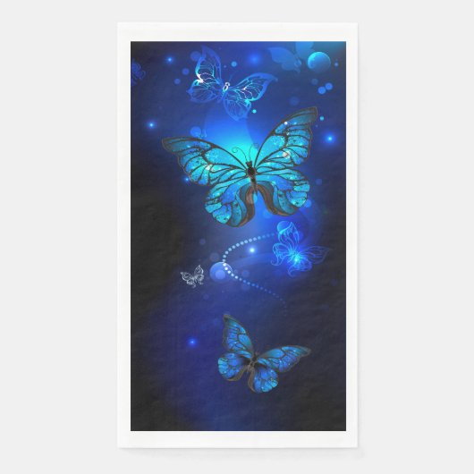 Morpho Butterfly in de donkere achtergrond Servet (Voorkant)