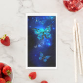 Morpho Butterfly in de donkere achtergrond Servet (Insitu)