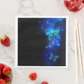 Morpho Butterfly in de donkere achtergrond Servet (Insitu)