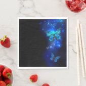 Morpho Butterfly in de donkere achtergrond Servet (Insitu)