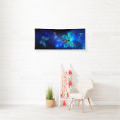 Morpho Butterfly in de donkere achtergrond Spandoek (Insitu)