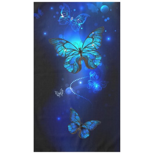 Morpho Butterfly in de donkere achtergrond Tafelkleed (Voorkant)