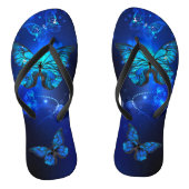 Morpho Butterfly in de donkere achtergrond Teenslippers (Voetbed)