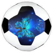 Morpho Butterfly in de donkere achtergrond Voetbal (Gedraaid)
