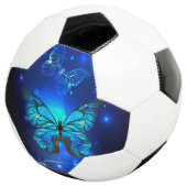 Morpho Butterfly in de donkere achtergrond Voetbal (Drie kwart)