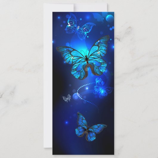Morpho Butterfly in the Dark Background Aankondiging (Voorkant)