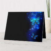 Morpho Butterfly in the Dark Background Bedankkaart (Voorkant)