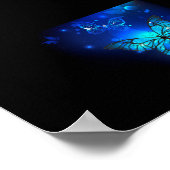 Morpho Butterfly in the Dark Background Poster (Hoek)