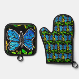 Morpho Butterfly Ovenwant & Pannenlap Set