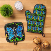 Morpho Butterfly Ovenwant & Pannenlap Set (Top down)