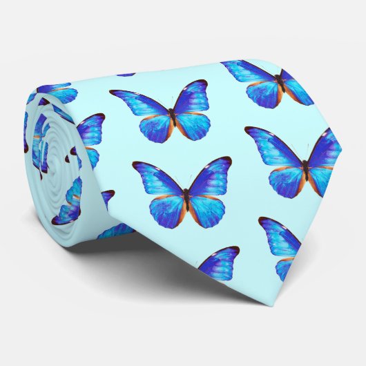 Morpho Butterfly Stropdas (Opgerold)