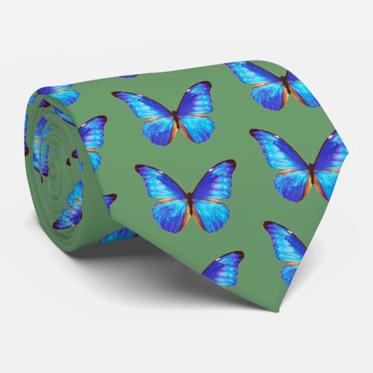 Morpho Butterfly Stropdas (Opgerold)